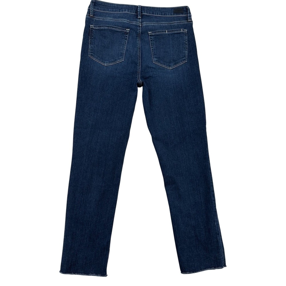 Paige Hoxton Slim Crop Jeans Shrine Wash Raw Hem High Rise Designer Size 31